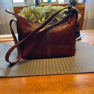 Vintage Fossil Rich   Burgundy/ox blood Leather Shoulder Bag